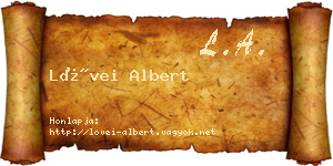 Lövei Albert névjegykártya