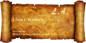 Lövei Albert névjegykártya